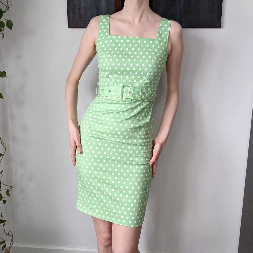 Light Green Polka Dot Retro Vintage Inspired Dress
